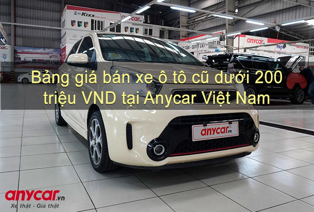 Giá xe ô tô cũ dưới 200 triệu VND tháng 06/2024