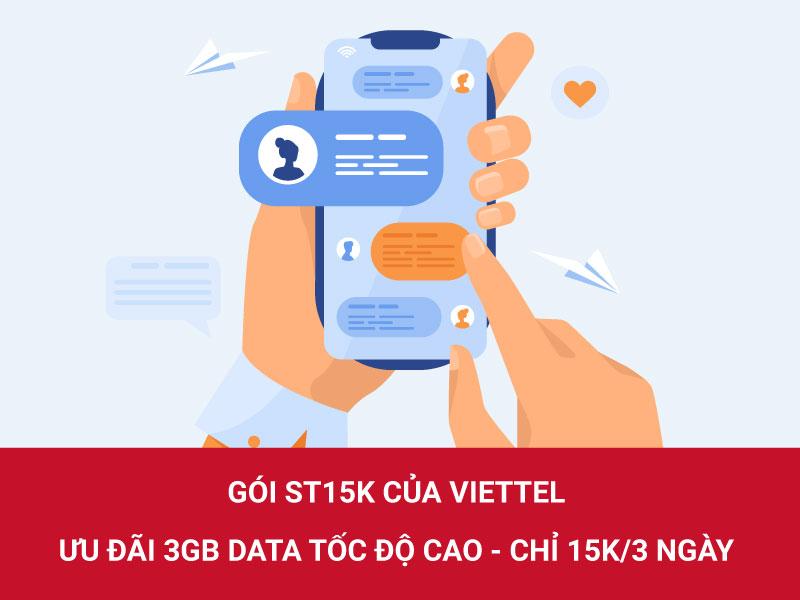 đăng ký gói ST15K của Viettel nhận 3GB chỉ với 3.000đ/ngày