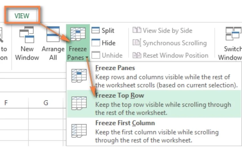 Cách cố định dòng trong Excel 2010, 2016