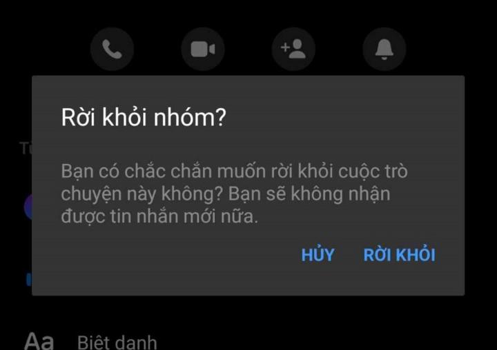 Người dùng sẽ không còn nhận được bất kỳ thông báo nào sau khi rời khỏi nhóm trên Messenger.