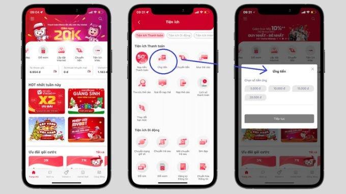 Cách ứng tiền Viettel 10k qua My Viettel