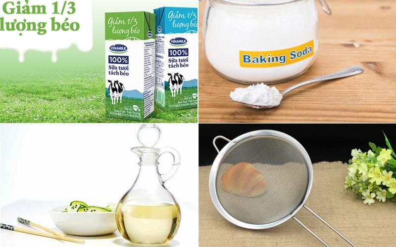 Làm keo sữa từ sữa, giấm và baking soda