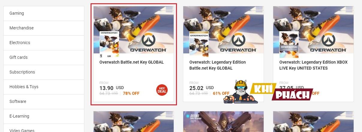 Mua game Overwatch có từ khóa Battle.net Key Global