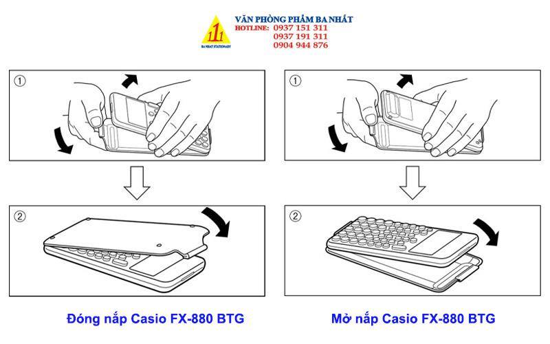 cách đóng mở nắp máy tính casio 880 btg