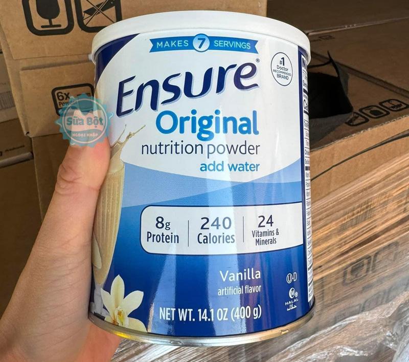 Sữa Ensure Original Nutrition Powder hương vani của Mỹ 400g