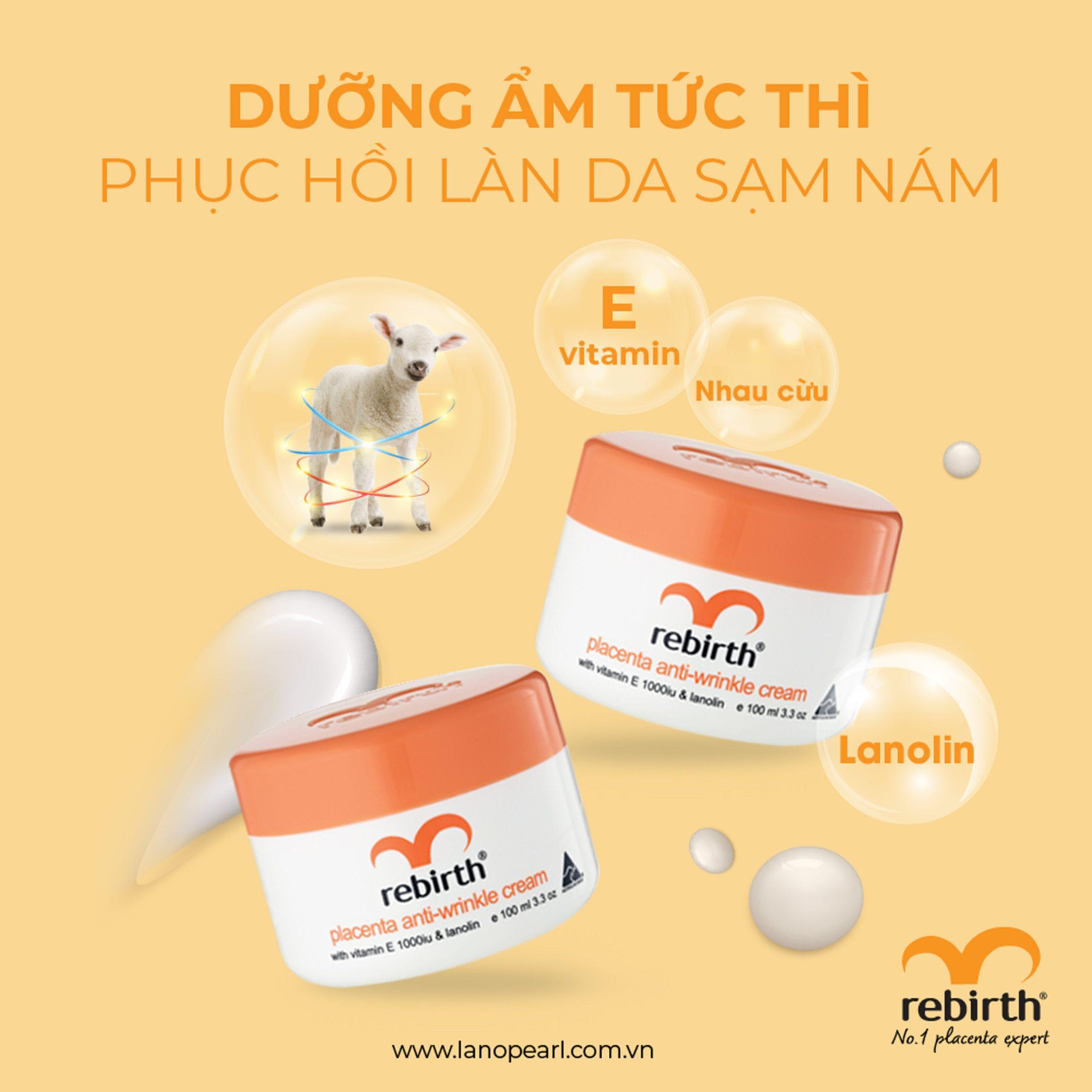 Kem Dưỡng Ẩm Nhau Thai Cừu Rebirth Trắng Da & Chống Lão Hóa, Nhập Khẩu Úc (100ml)