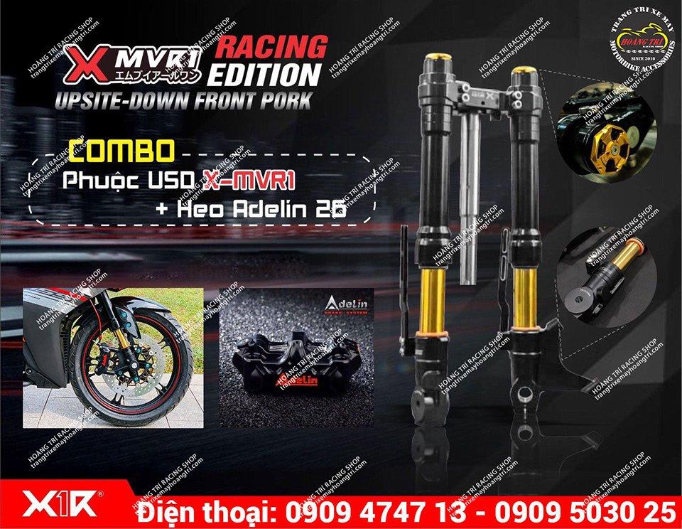 Toàn bộ combo phuộc upside down X1R - heo dầu Adelin 4 piston