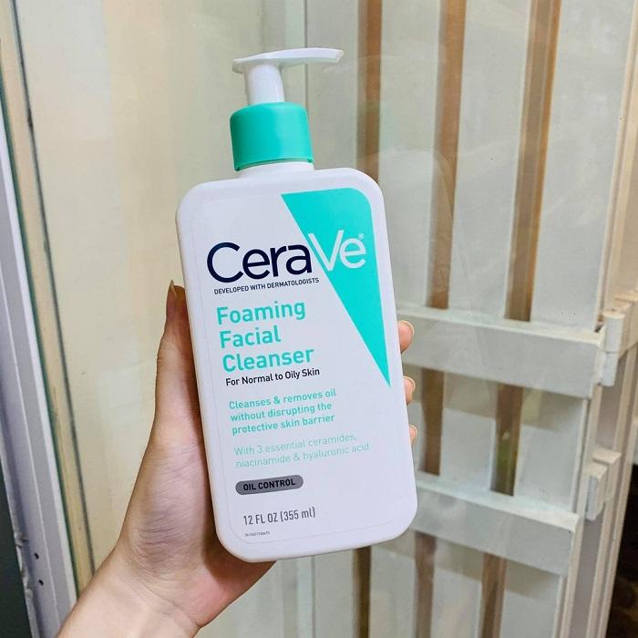 Sữa rửa mặt Cerave Foaming Cleanser làm sạch sâu, dưỡng ẩm dành cho da dầu nhờn