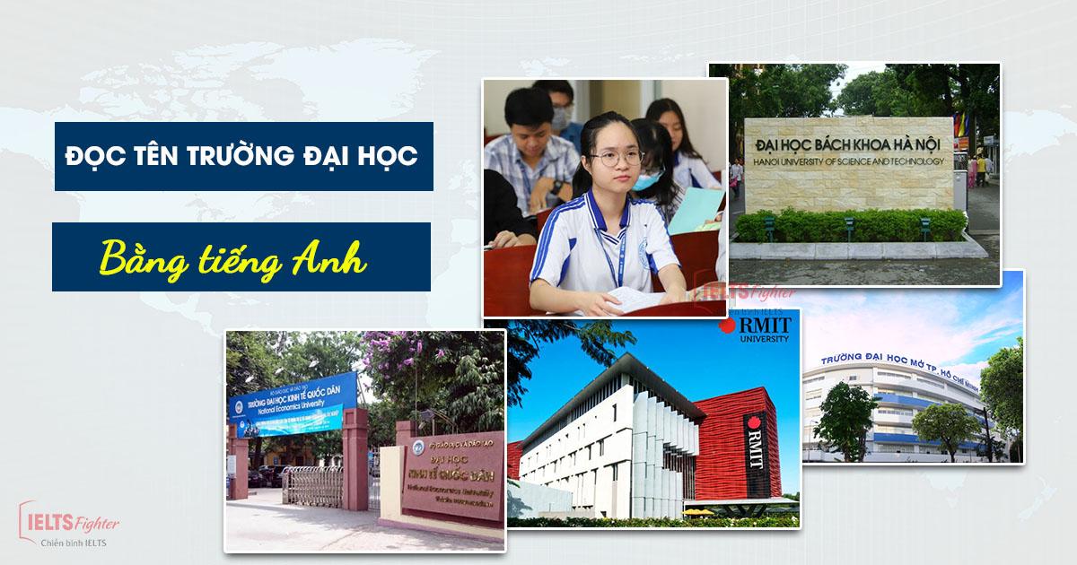 70+ tên các trường đại học bằng tiếng Anh