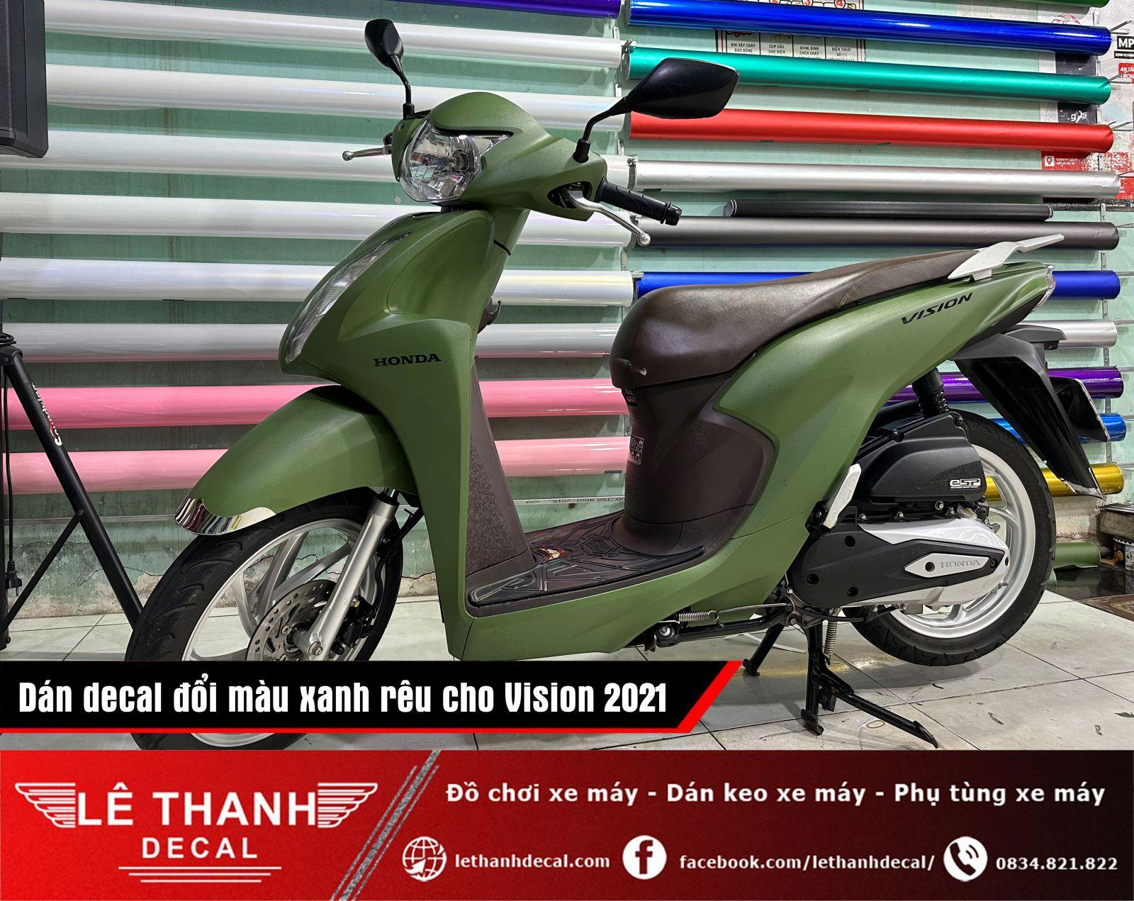 Dán decal đổi màu xanh rêu cho Vision 2021