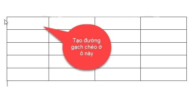 Cách kẻ đường chéo trong bảng Word, viết nội dung trong ô chéo