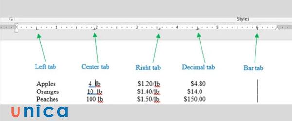 Hướng dẫn cách đặt Tab trong Word chi tiết, hiệu quả