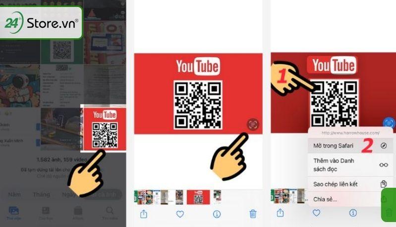 Quét mã QR trong album ảnh iOS 15