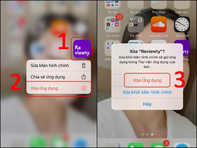 gỡ ứng dụng trên iphone