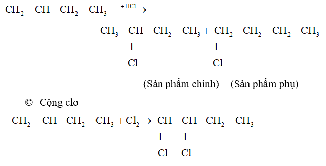 CH3-CH=CH–CH3 ra CH3–CH2–CH2–CH3 | C4H8 + H2 | CH3-CH=CH–CH3 + H2 → CH3–CH2–CH2–CH3