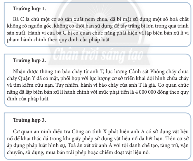 Giải GDCD 8 Bài 9 (Chân trời sáng tạo): Phòng ngừa tai nạn vũ khí, cháy, nổ và các chất độc hại | Giáo dục công dân 8