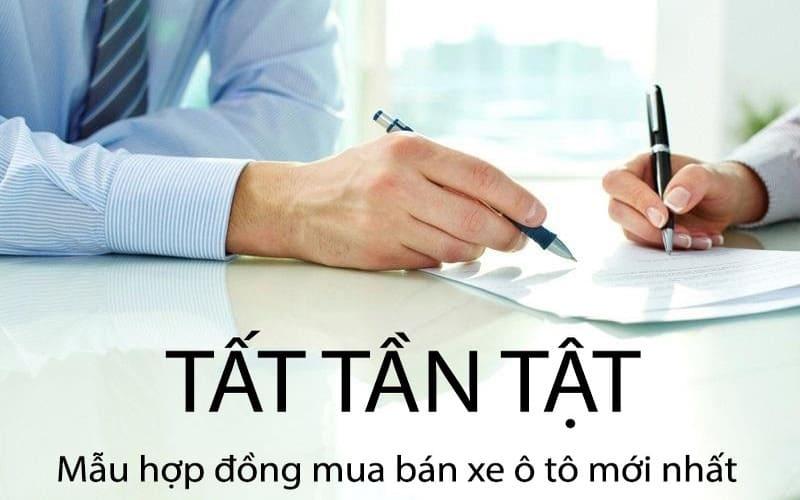 mau giay ban xe o to viet tay