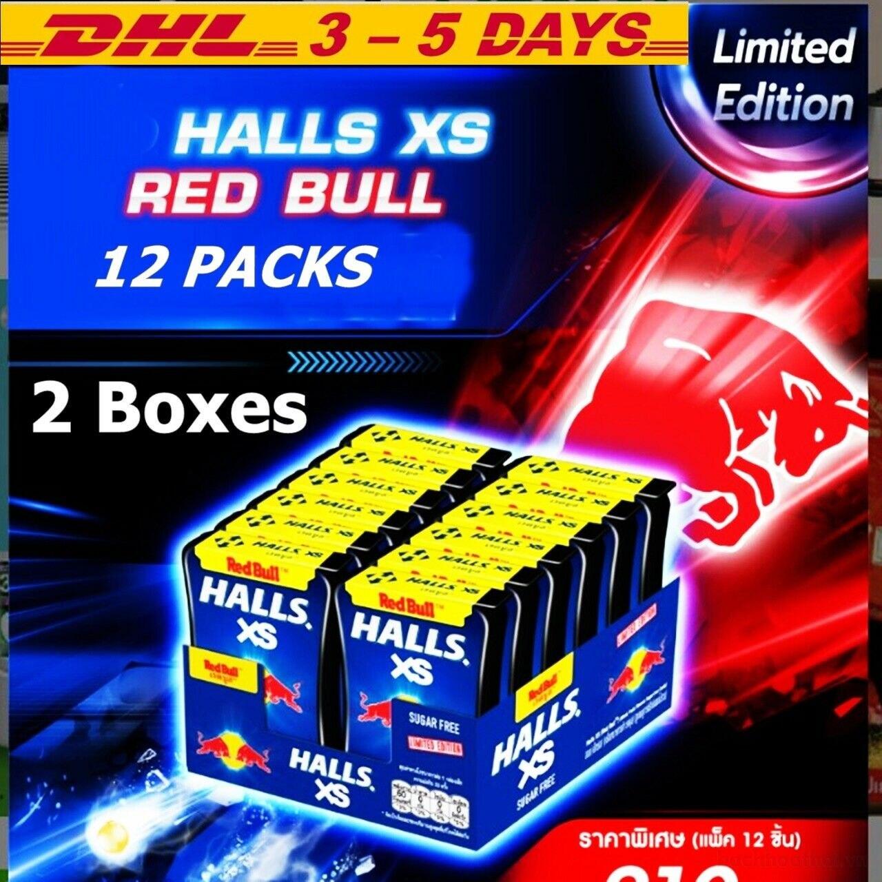 Kẹo ngậm thơm miệng Halls XS vị Red Bull Thái Lan