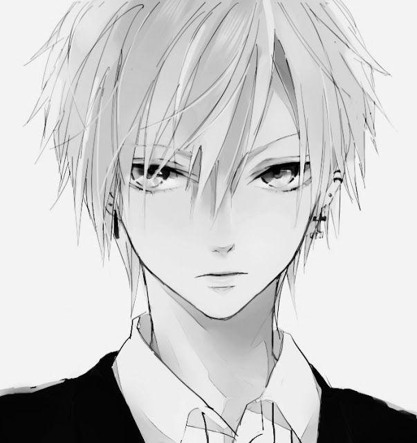 Hình ảnh Anime Boy lạnh lùng trắng đen vô cảm