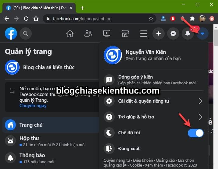 Cách sử dụng giao diện đen (Dark Mode) lên Messenger nền Web