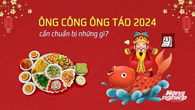 Mâm cúng và thời gian làm lễ ông Công ông Táo năm 2024