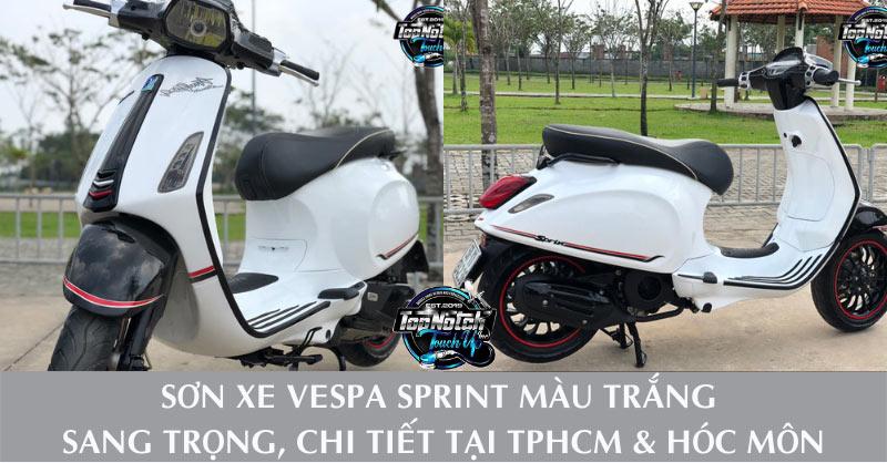 Sơn Xe Vespa Sprint Màu Trắng - Sơn Xe Giá Tốt