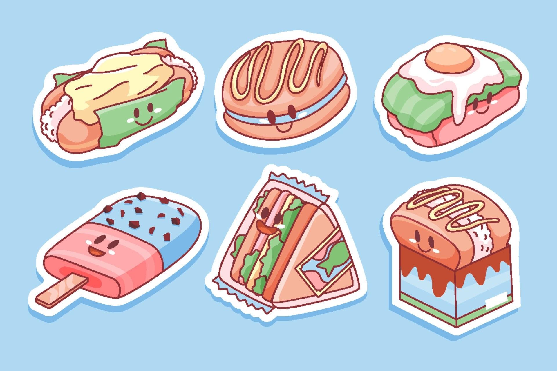 Tổng Hợp Mẫu Sticker Cute Food, Sticker Đồ Ăn Dễ Thương