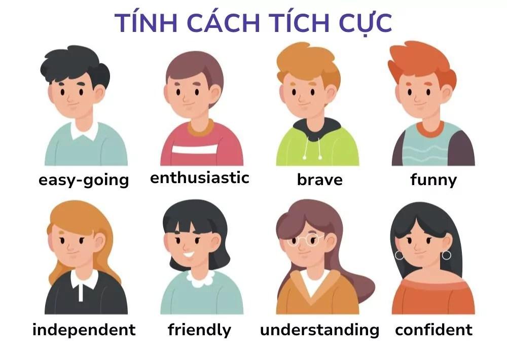 Tính cách tiếng Anh nhóm tích cực