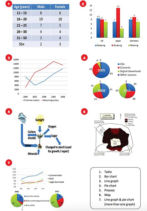 Các dạng trong IELTS writing task 1