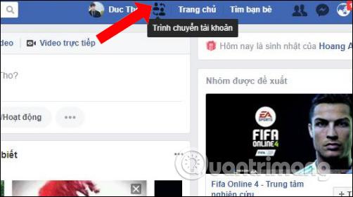 Thêm tài khoản Facebook cùng trình duyệt