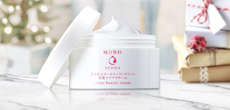 Kem Dưỡng Trắng Da Nâng Tông 3 Trong 1 Senka White Beauty Cream 100G