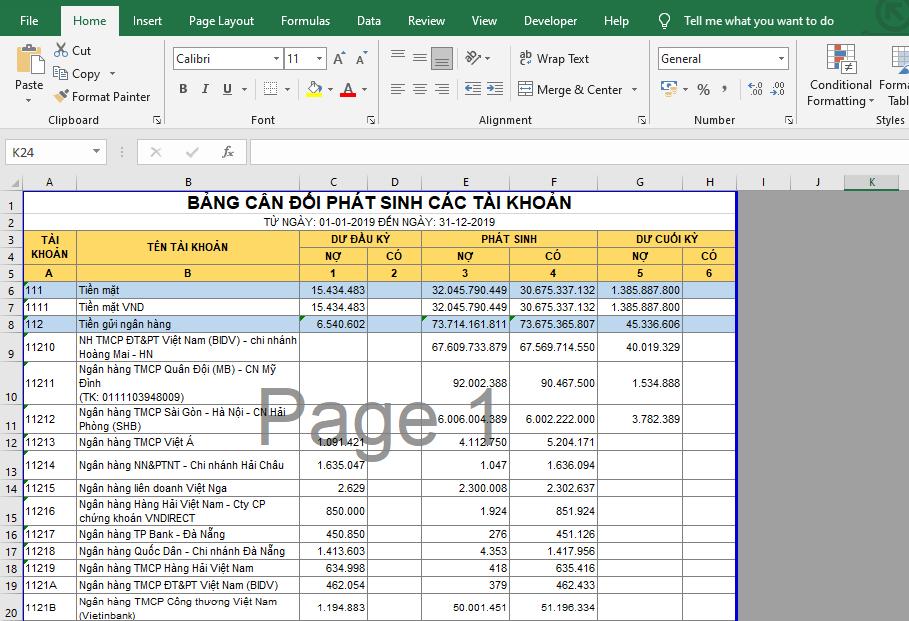 Hướng dẫn xóa bỏ chữ Page chìm trong file Excel