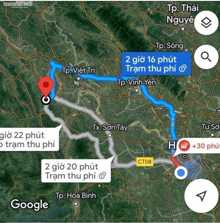 Từ Hà Nội đi Phú Thọ bao nhiêu km?