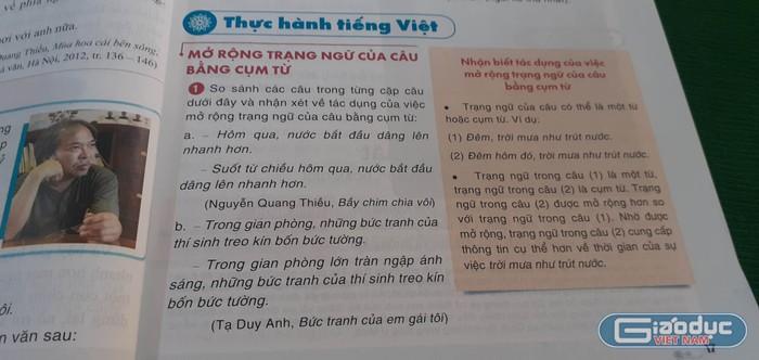 Sách giáo khoa có 1 bài tập. (Ảnh: NVCC)