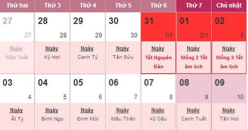 Lịch nghỉ tết nguyên đán năm 2014 - tết âm lịch 2014