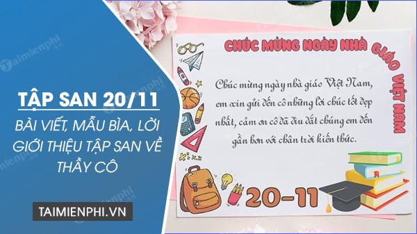 tap san 20 11 bai viet mau bia loi gioi thieu tap san ve thay co