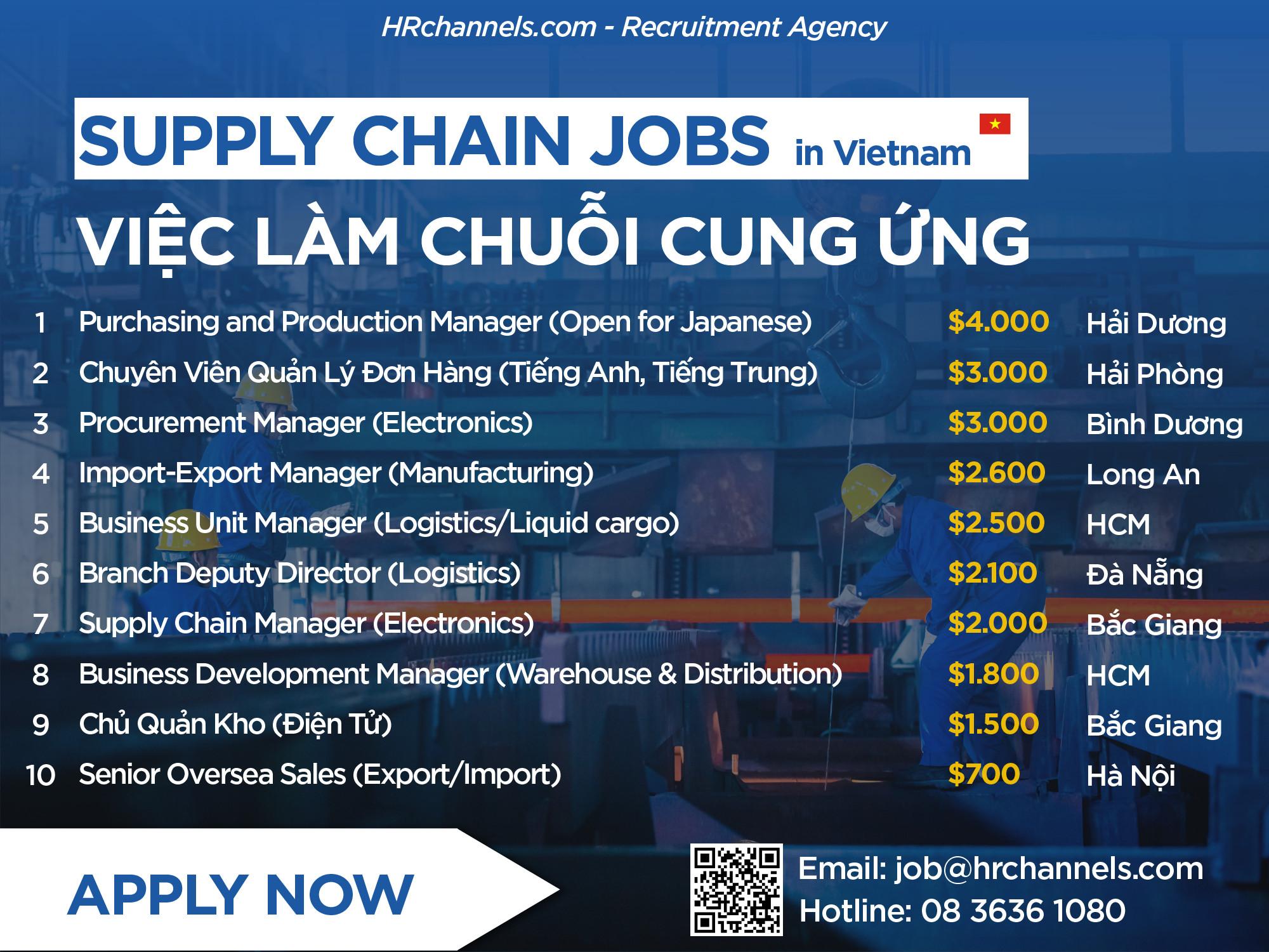 Việc làm chuỗi cung ứng - supply chain job