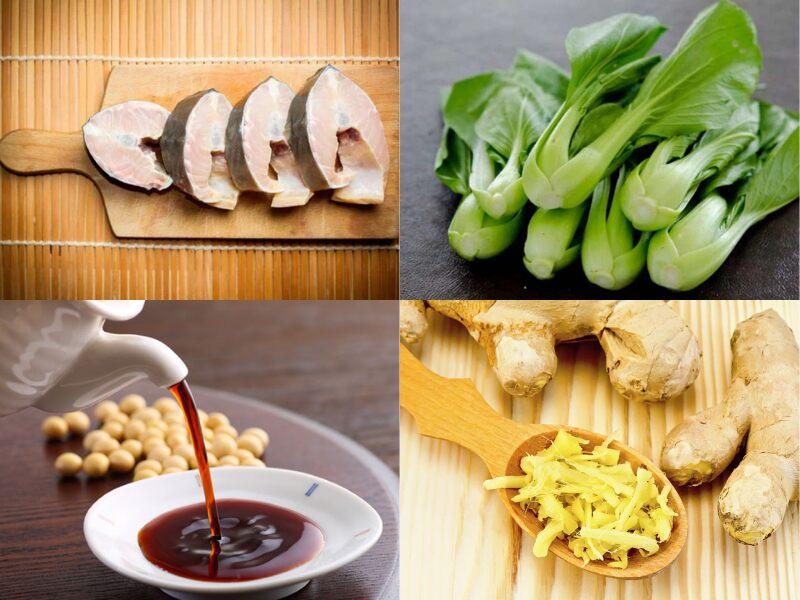 Nguyên liệu cho món cá tầm hấp xì dầu