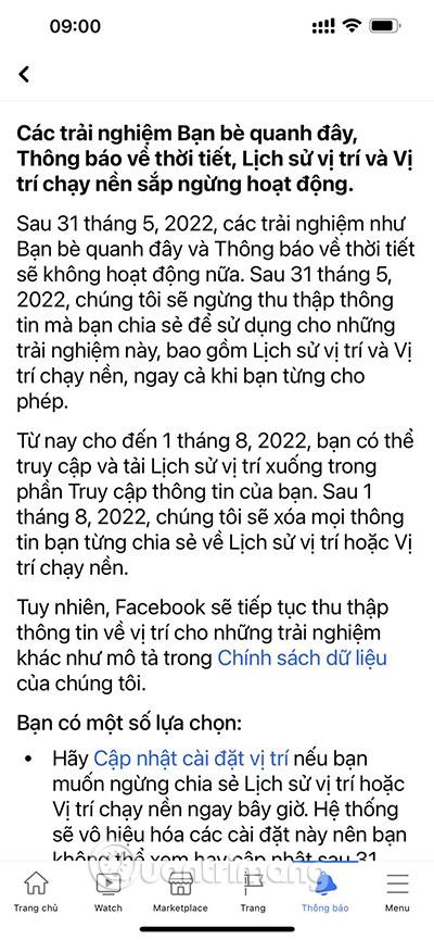 facebook ngừng cung cấp tính năng