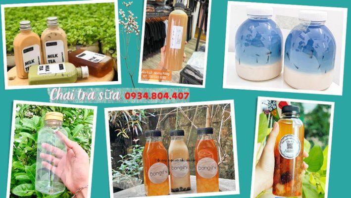 Các mẫu chai nhựa đẹp đựng trà sữa