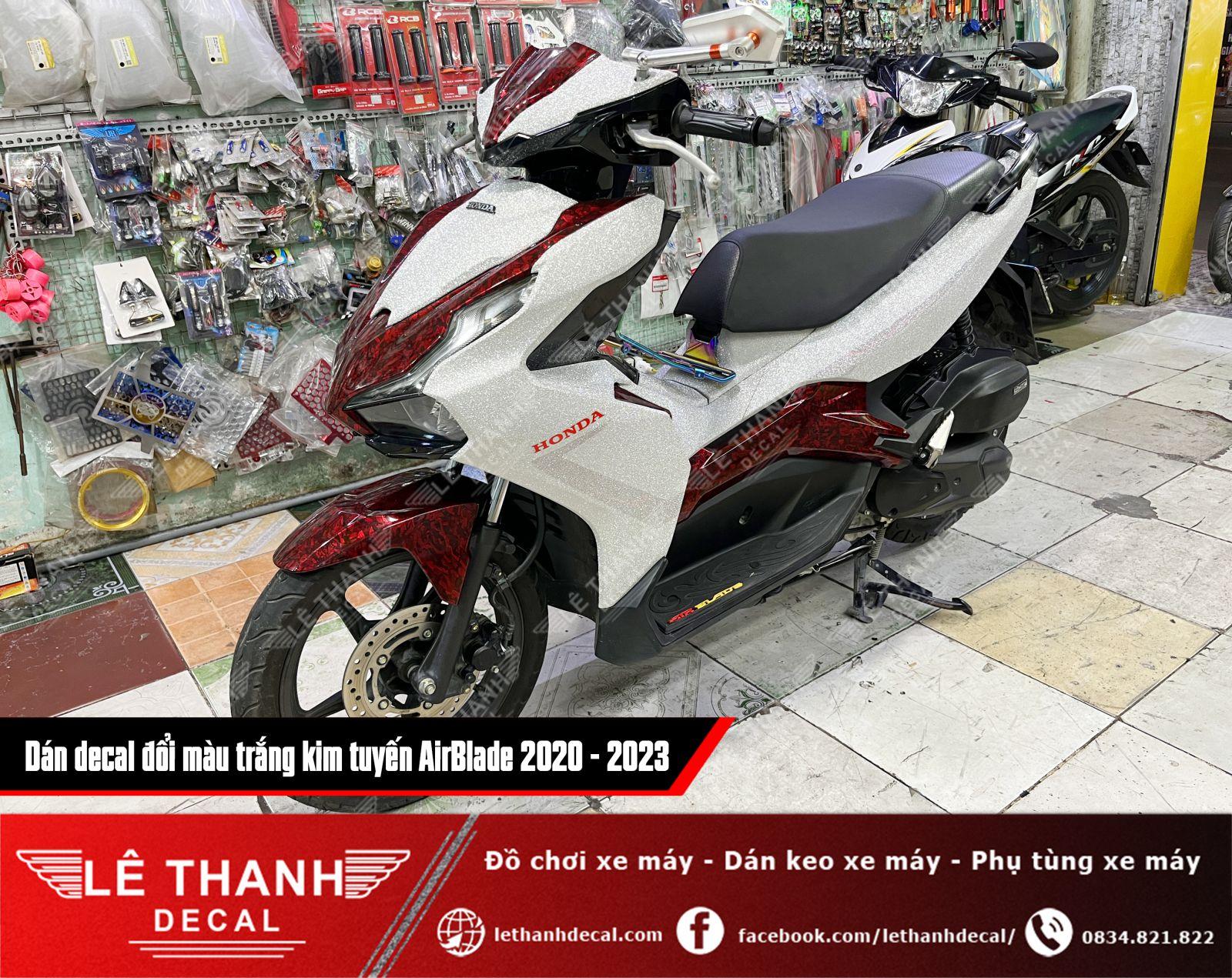 Dán decal đổi màu trắng kim tuyến AirBlade 2020 - 2023