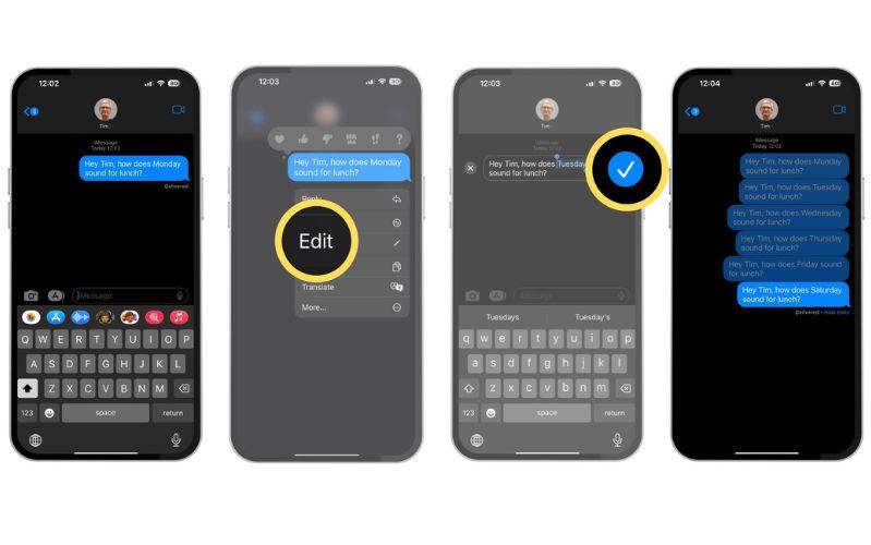 Hướng dẫn chỉnh sửa tin nhắn SMS đã gửi trên iOS 16