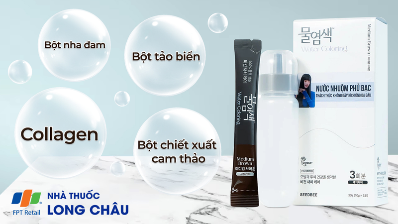 Nước nhuộm phủ bạc - nâu hạt dẻ Seedbee Water Coloring Medium Brown Nbiyan (30g)