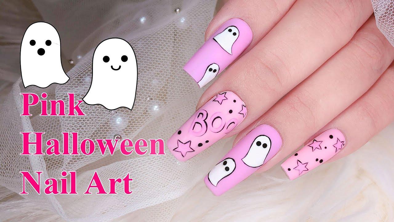 Hướng Dẫn Cách Vẽ Con Ma Nail Đơn Giản Cho Mùa Halloween