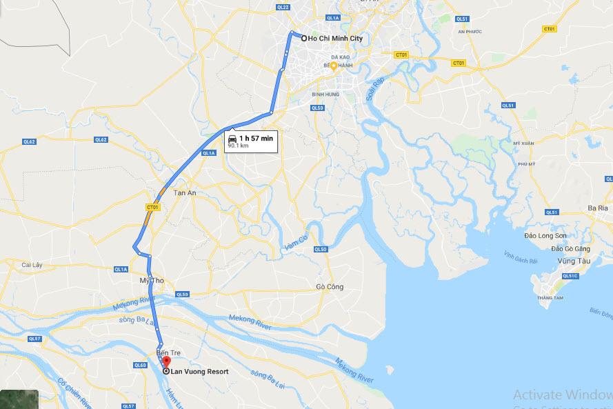 Hướng dẫn đường đến khu du lịch Lan Vương Bến Tre