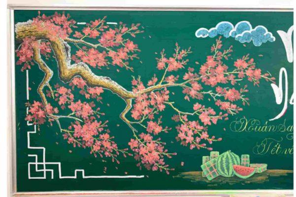 trang trí bảng lớp ngày tết nguyên đán