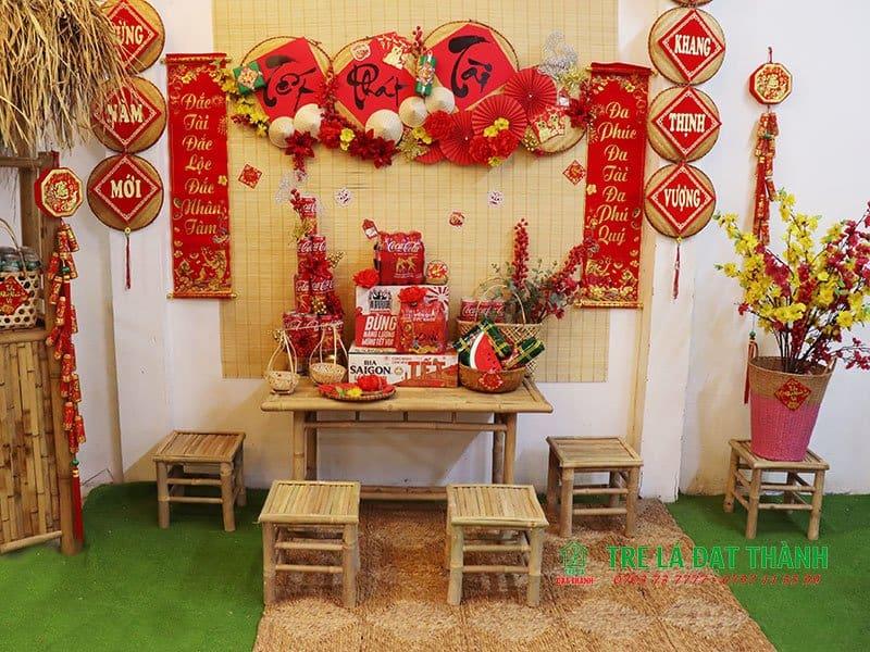 mành tre trang trí tết