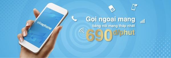 Sim Vina690 có cước phí gọi nội và ngoại mạng trong năm đầu tiên chỉ 690 đồng/phút