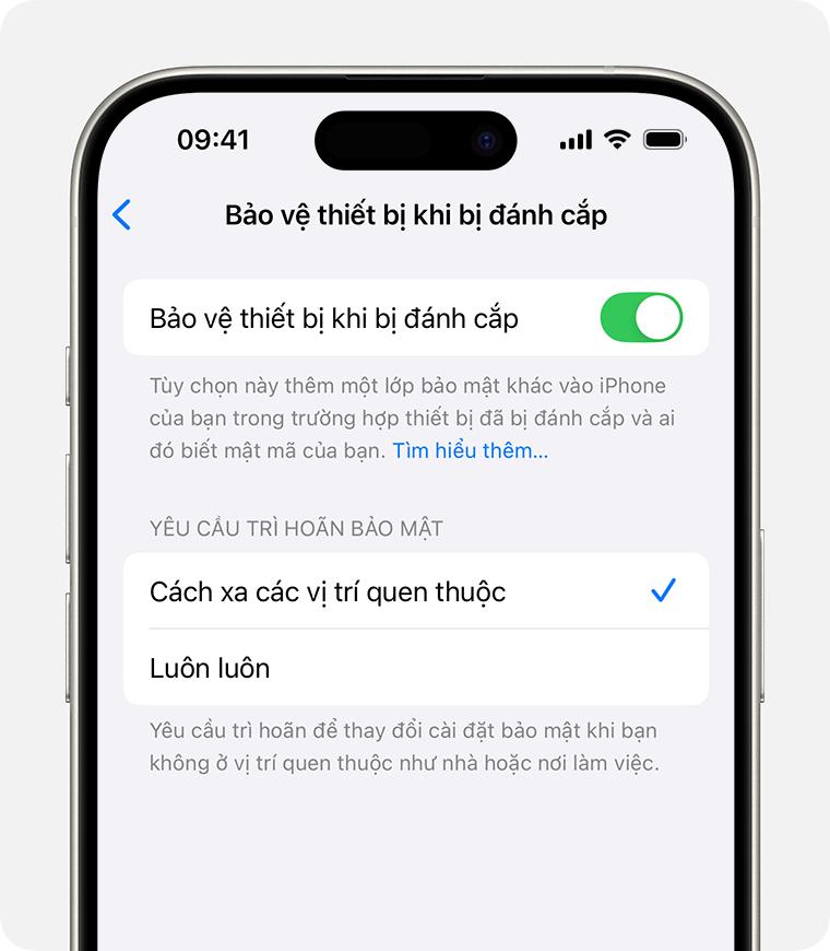 Giới thiệu về tính năng Bảo vệ thiết bị khi bị đánh cắp cho iPhone
