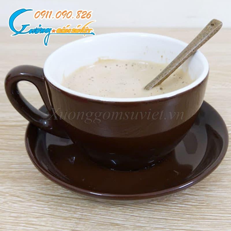Bộ ly cafe Cappuccino màu nâu đen – LCF05
